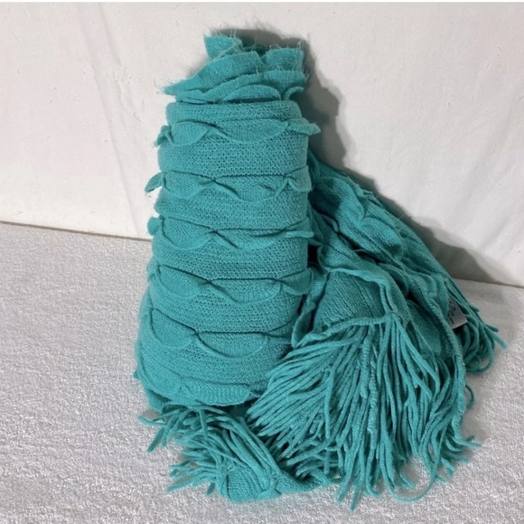 Urban  Barn Right At Home Turquoise Accent Throw Blanket - Picture 1 of 12